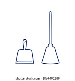 Dustpan sign. Scoop for cleaning garbage housework dustpan equipment. Vector. Flat style black icon on white.