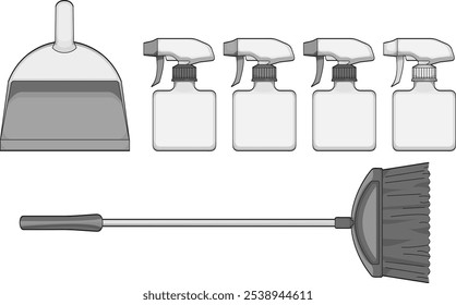 Dustpan and Spray Bottles Set | Basic Cleaning Tools
