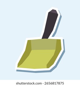 Adesivo Dustpan com paleta de cores macias plana em estilo recorte