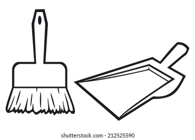 dustpan and sweeping brush