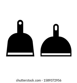 Dustpan vector icon set isolated on white background