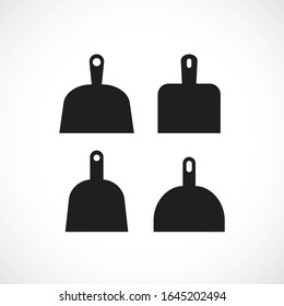 Dustpan vector icons set isolated on white background