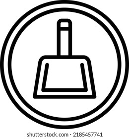 Dustpan Vector Line Icon Design