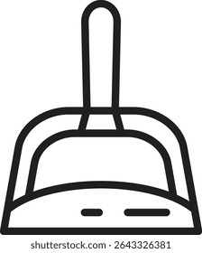 Dustpan Vector Line Icon Design