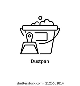 Dustpan vector Outline icon for web isolated on white background EPS 10 file