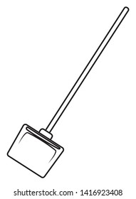 dustpan in white background icon cartoon isolated in black and white vector illustration graphic design