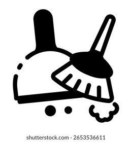 dustpanUm ícone de estilo linear que representa o dustpan da vassoura

