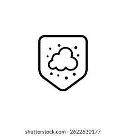 Dustproof icon or dustproof label vector isolated. Dust resistant label vector for product packaging design and more.