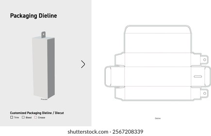 dust-proof wings Tuck End Box Dieline