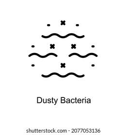 Dusty Bacteria vector outline icon. Illustration style EPS 10 file format