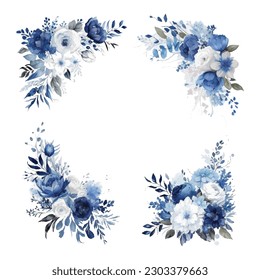 Blue background with paper flowers and pearls Stock Vector by ©AnnaGarmatiy  71236231