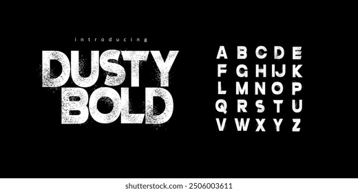 Dusty Bold is Modern Bold Font. Sans Serif Font. Regular Italic Uppercase Lowercase Typography urban style alphabet fonts for fashion, sport, technology, digital, movie, logo design, vector 