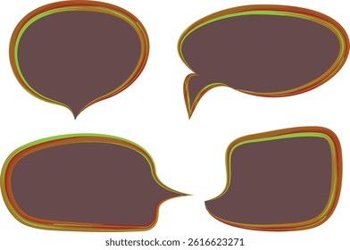 dusty brown color speech bubbles set with background