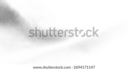 Dusty halftone gradient from black to white with abstract grain structure. Soft monochrome texture with photocopy noise and blurred stipple effect. Vector illustration