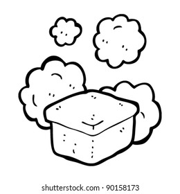 caricatura polvorienta de caja vieja