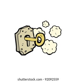 dusty old key in lock