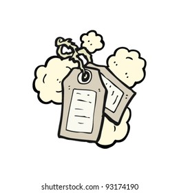 dusty old luggage tag
