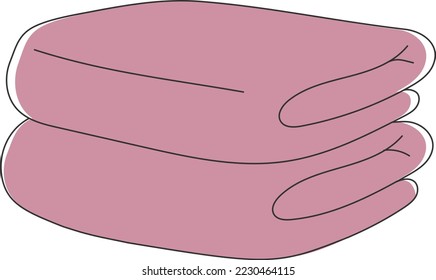 Dusty pink bath towels illustration