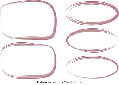 dusty pink colored abstract curve geometric frames