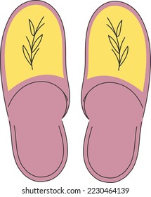 Dusty pink hand drawn slipper illustration