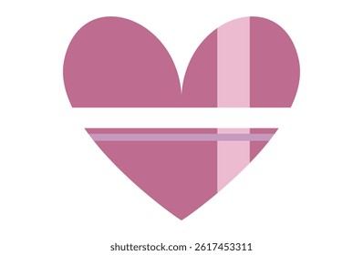 Dusty Pink Heart with Cross Lines Illustration
