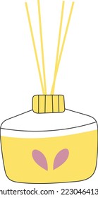 Dusty pink reed diffuser illustration