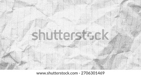 Dusty textured background with torn sheet of crumpled grid paper, speckled gritty halftone, soft paper folds, scattered dust grain and uneven retro surface.
