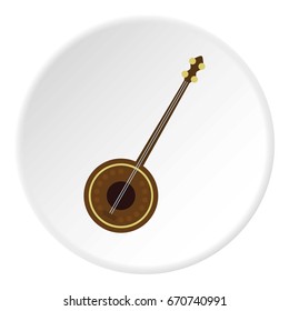 Dutar icon in flat circle isolated vector illustration for web