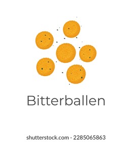 Dutch Bitterballen Illustration Logo On White Background