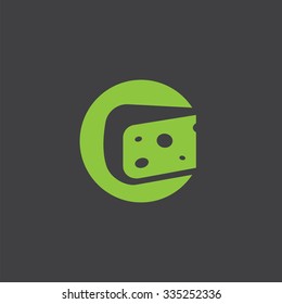 Dutch cheese cut identity template icon design element