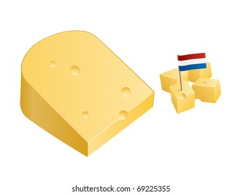 Dutch cheese with flag