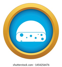 Dutch cheese icon blue vector isolated on white background for any design