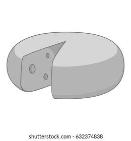 Dutch cheese icon in monochrome style isolated on white background vector illustration