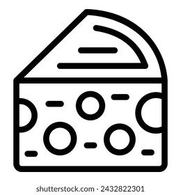 Icono de queso holandés contorno vector. Producción láctea. Queso tradicional de gouda de Holanda