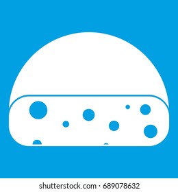 Dutch cheese icon white isolated on blue background vector illustration