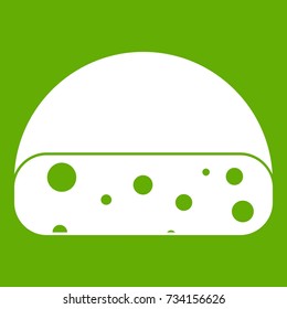 Dutch cheese icon white isolated on green background. Vector illustration