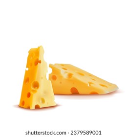 Dutch cheese mesh. Fresh, nutritious, tasty solid cheeses. Vector illustration. Cheese in mesh technique. 