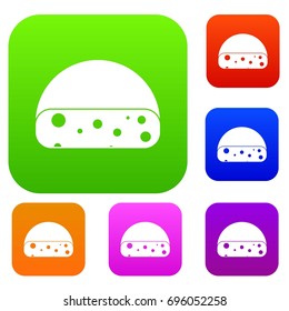 Dutch cheese set icon in different colors isolated vector illustration. Premium collection