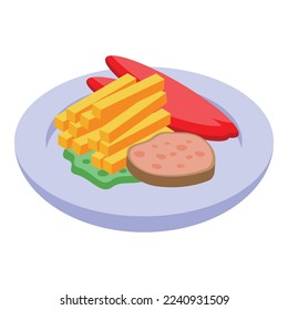 Icono de cocina holandesa vectores isométricos. Plato de queso. Alimentos para el embalaje