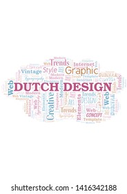 Dutch Design word cloud. Wordcloud made with text only.