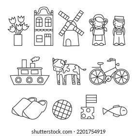 Dutch Doodle Vector Illustration Set Stock Vector (Royalty Free ...