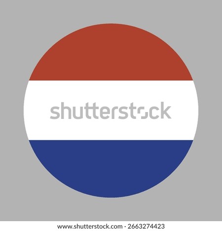 Dutch Flag Circle Icon. Flag of Netherlands. Button flag icon. 