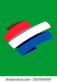 Dutch flag clipart illustration 
which is fluttering with a colored background