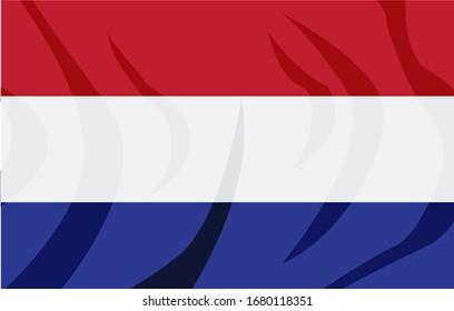 Dutch flag consists of three basic colors red, white, and blue