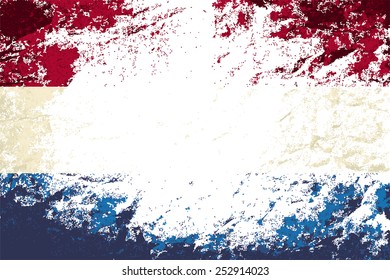 Dutch flag Grunge background. Vector illustration Eps 8.