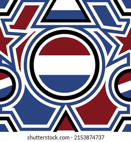 Dutch flag pattern background. Abstract Bauhaus geometric pattern background.