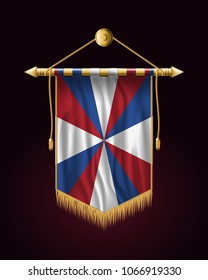 Dutch Flag The Prinsengeus. Festive Vertical Banner. Wall Hangings with Gold Tassel Fringing