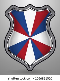 Dutch Flag The Prinsengeus. Vector Badge and Icon. Vertical Orientation Version