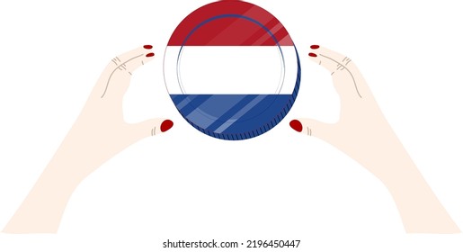 Dutch Flag vector hand drawn,EUR vector hand drawn