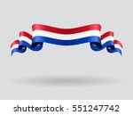 Dutch flag wavy abstract background. Vector illustration.